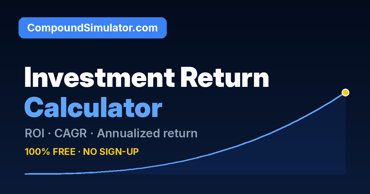 Investment Return Calculator: Total Return, CAGR & ROI